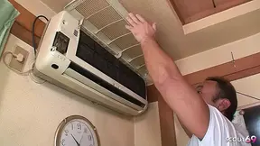 Mature Japanese wife cheats on husband with ugly worker in hardcore roleplay