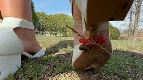 White Heels DESTROY Gummy Bears Into Goo — Dirty Sole Walk & Detailed Heel View (60FPS)