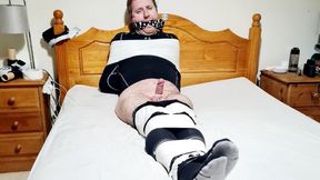 Miss M handjob edging on a duct taped man