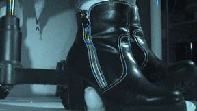 Tanja plays with my tiny cock under her rough boot soles - Cam 3