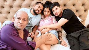 3 men had hardcore sex with an Indian girl, called her to a hotel and sucked her pussy, the video went viral (Hindi audio)