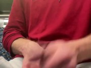 CUMMING ON THE TRAIN WITH PEOPLE IN THE SAME CART.
