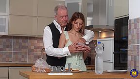 The Unfaithful Girlfriend, Hermione, Is Thoroughly Dominated By Her Boyfriends Stepfather!