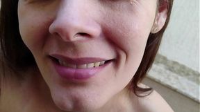 Kneeling down, you'll have to pray - Married woman, very slutty, sucking her man's dick with desire