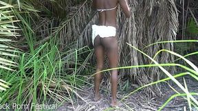 Skinny African Tribeswoman Fucks Outdoors