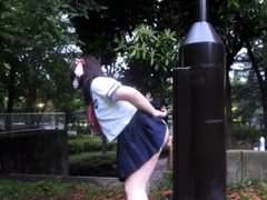 Amateur Japanese Teen CD outdoor dildo