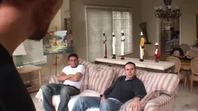 Brunette Beauty sucks cock deep and gets squirted full