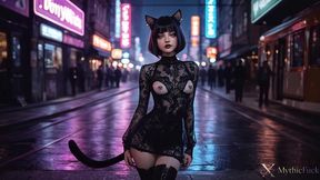 i fucked a horny female entertainer in a cat costume right in the middle of the street!! she went wild for my huge black cock!! i really stretched out her tight holes...[ai]