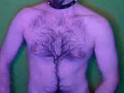 Gaymer in cat ears plays with his cock & pump