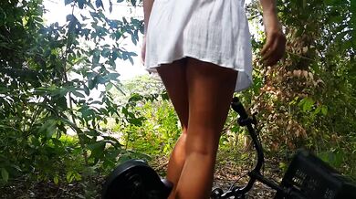 Bike ride turns Pussy Pissing while public kink brings hairy ass butt plug ecstasy