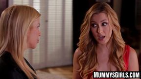 Wicked stepmom lets stepdaughter tongue her tight asshole