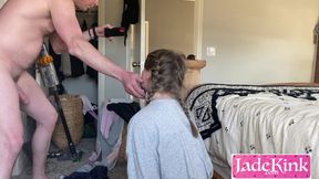 Filthy girlfriend candy mouth spit and sloppy blowjob