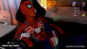 SPIDER MAN jerking off and cum while buzzing in ass