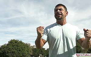 Transbabe Angelina Please finally fucks her gym instructors big cock