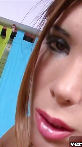 Powerful moment from "Skinny big tits shemale fucks shemale anal"