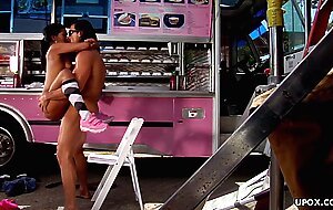 Ebony babe Emy Reyes gets fucked and sucked outdoors.