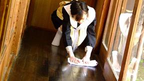 ”Aoba Itou does some cock cleaning in kitchen”