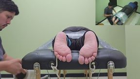 Miss Kitty getting wrapped up for her tickle torment (multicamera Feet-Body)