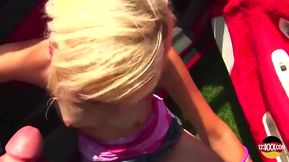 German Blonde Getting Her Shaved Cunt Smashed in POV