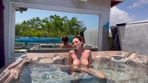 Italian Big Tits MILF Artemisia Love Hot Solo Masturbation Session Naked in the Jacuzzi in Miami