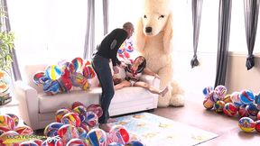 bts of the scene: (wet) submissive italian teen bambolina first time anal and pee drinking, anal sex, gape, rough sex, cum and pee on open ass.