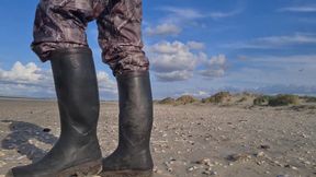 Boototter cruising the beach in camogear