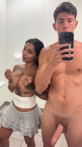 Sex in the Airport Bathroom with My Husband Huge Facial Cum