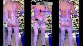 sexy lingerie shemale outdoor exhibition anal dildo insight her ass
