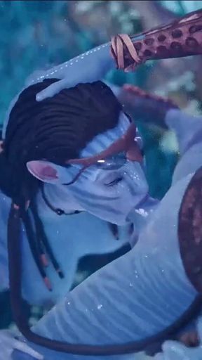 Gifdoozer Avatar Neytiri Performs Intense Deep Throat in the Jungle: Public, Passionate, Hardcore Sex with a Seductive