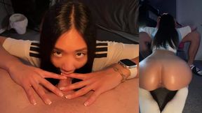 Hot Little Step Sister Gets Horny Watching Football And Can't Resist Being A Slut
