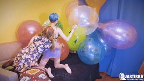 Q844 Mariette pops all Stashia's big balloons - 1080p