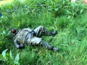 outdoor wanking in German Zodiak suit with compressed air