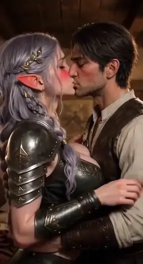 Erotic elf anime session in a 3D animated world