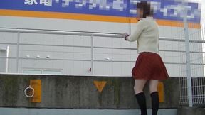 Japanese Crossdresser Outdoor Flashing.