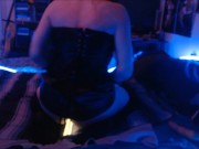Raver Femboy Fucks Ass with Glowsticks