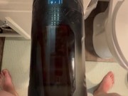 New toy vibrating thrusting and rotating auto stroker male masturbator big cum shot ending