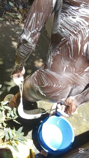 Heavy Wet and Slippery Huge Black Cock Wants to Cum on the Floor