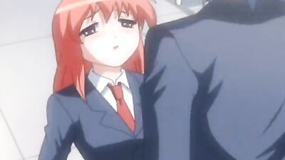 Watch this anime futanari with big tits give a sloppy BJ while pleasuring herself with a hard cock