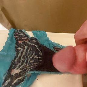 Cum in wifes black one blue thongs