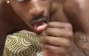 Verbal White Cock Sucked by Tattooed Black Man