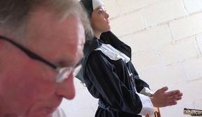 Nun gives in to sex drive with old man. I want to go to church