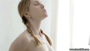 LustHD Braided blonde Russian GF banged in the sofa