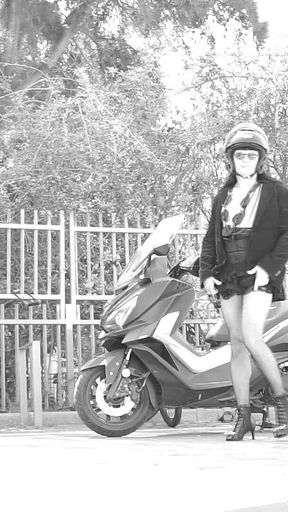 During the Ride, Her Skirt Lifts up and Reveals Her Small Penis