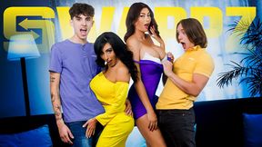 Curvy MILF fucked hard in doggystyle after Twister game