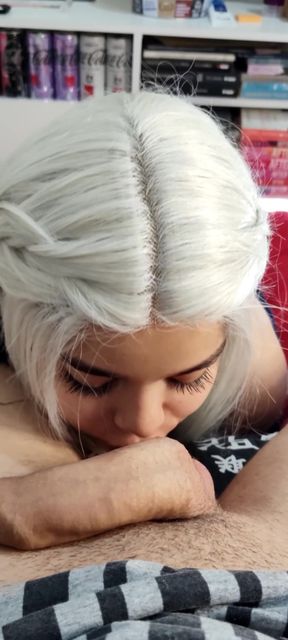 My White Haired Blonde Giving a Perfect Deep Throat