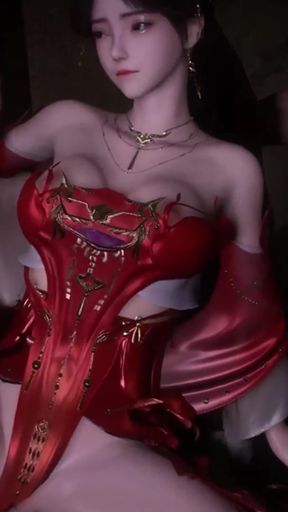 3D Big Boobs Slut Have Her First Time Gangbang Sex