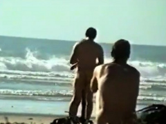 Str8 big dick on beach