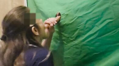 My first gloryhole milf gets throat fucked and face fucked with cumshot finale