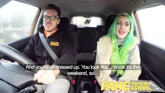Tattooed busty beauty with a big ass gets wild in a car