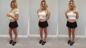 Showing Off My Miniskirt & Crop Top With Black Leather Clogs